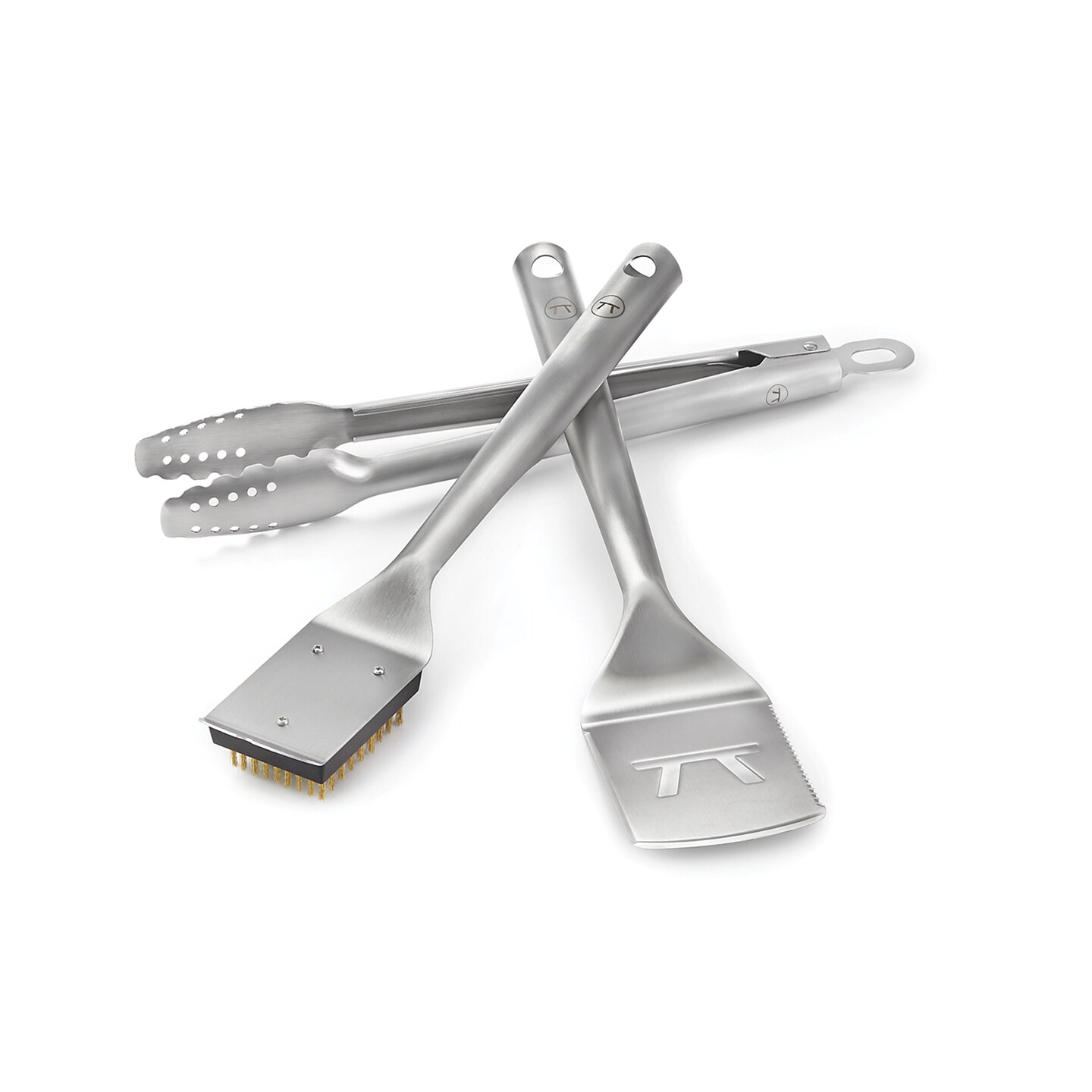 Silver Lux 3-Piece Set spatula, Tong &#x26; Brush