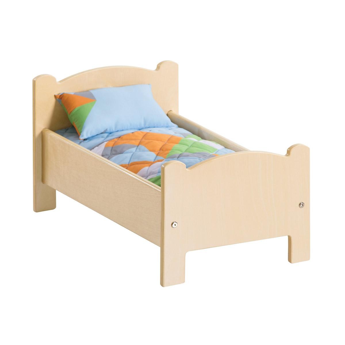 Kaplan Early Learning Company Wooden Doll Bed with Bedding