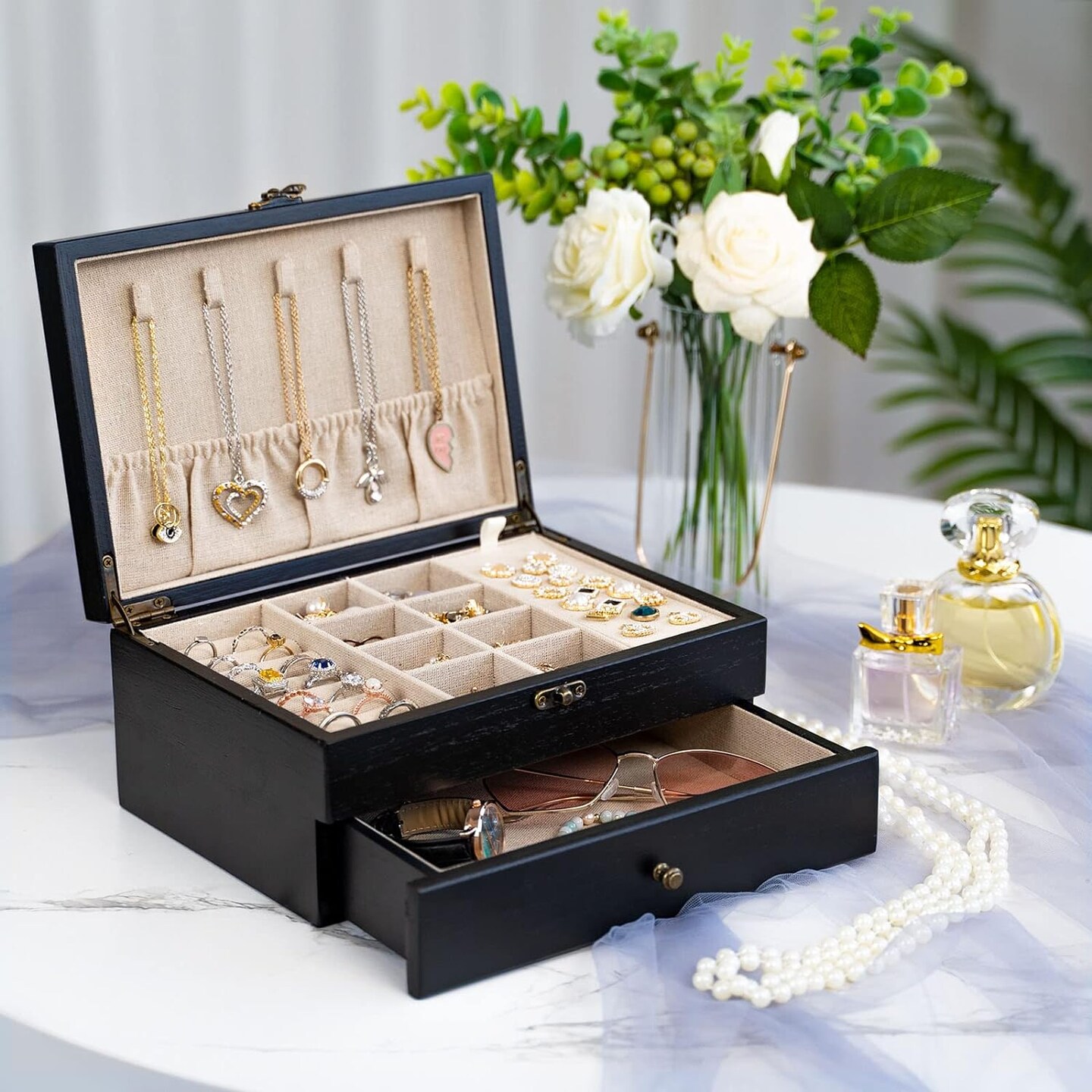 Wooden Jewelry Organizer Box