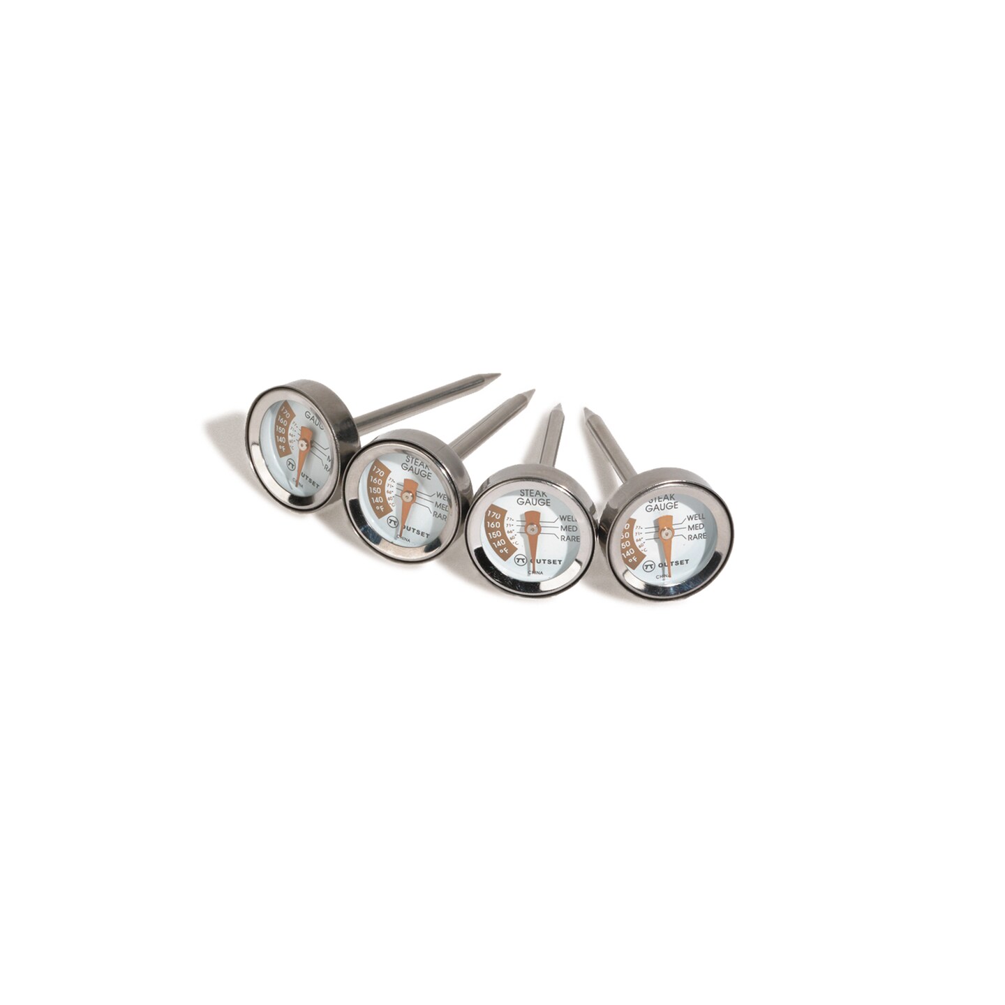 Metallic Steak Thermometers Set of 4