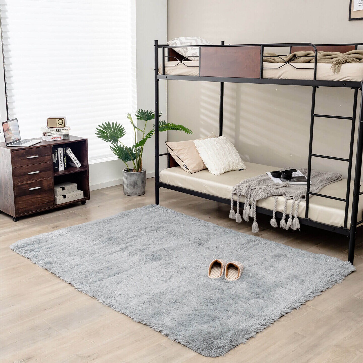 Modern Rectangular Soft Shag Area Rug for Living Room Bedroom