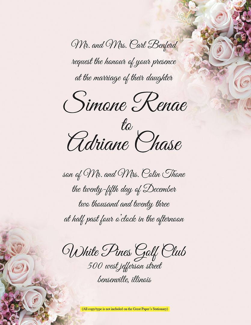 Great Papers! Elegant Florals Letterhead, for Invitations, Announcements and Personal Messages, Printer Friendly 8.5" x 11", 50 Pack