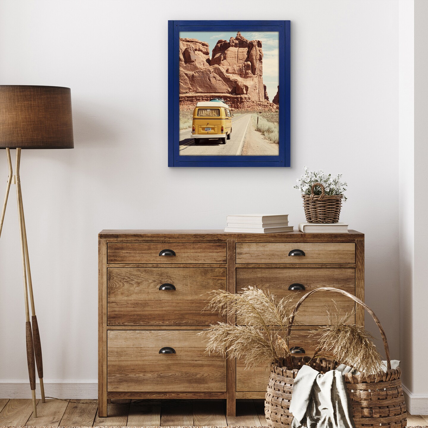 Americanflat Picture Frame - Rustic Picture Frame with Textured Engineered Wood, Shatter Resistant Glass and Easel Back - Horizontal and Vertical Display