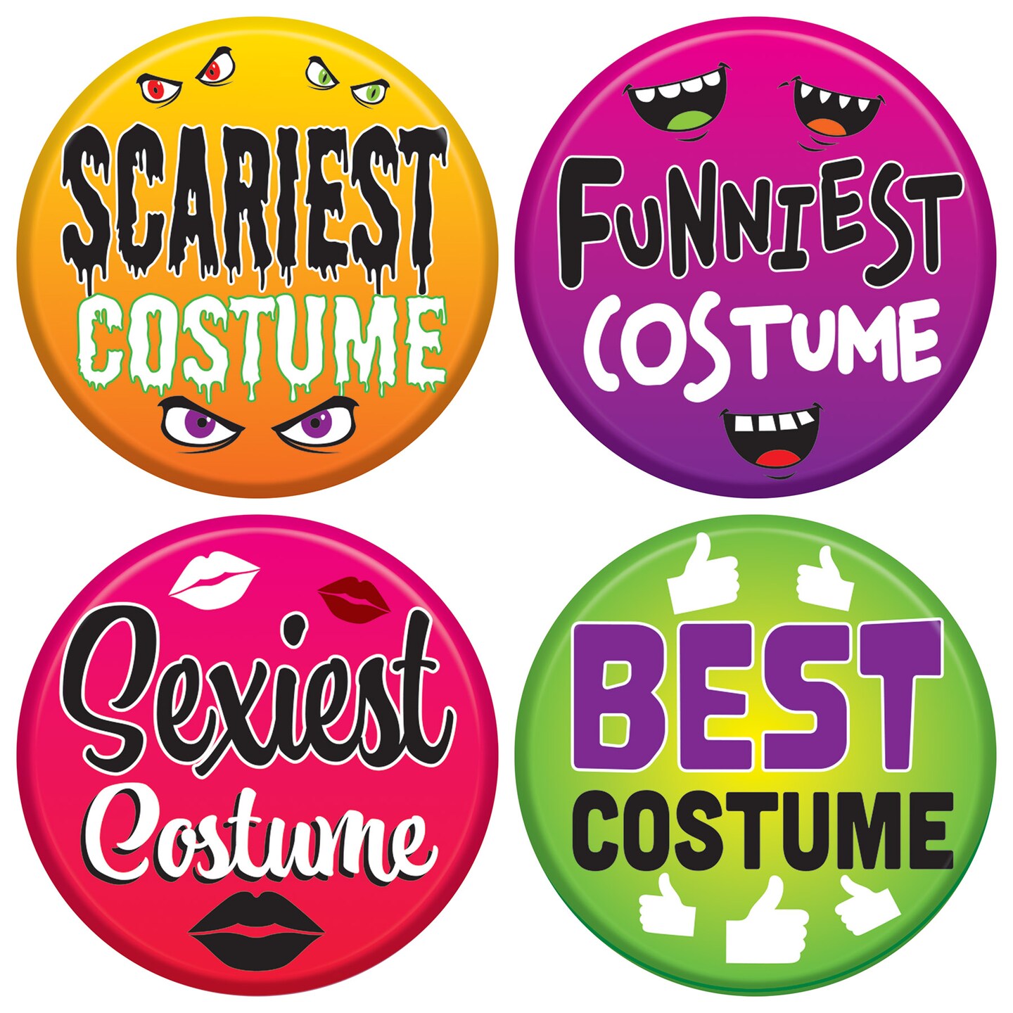Beistle - Halloween Costume Buttons - 2&#x22; - 12 Pack