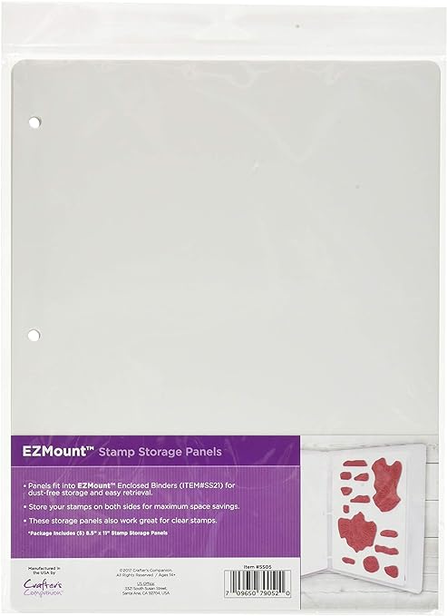 Rubber Stamp Storage Panels 5 pk 8.5&#x22;X11&#x22; hole punched