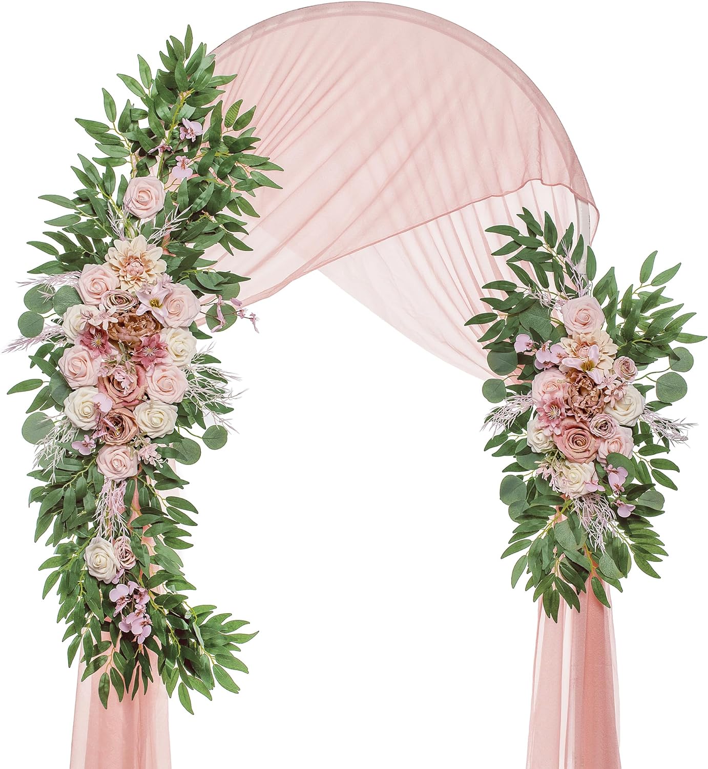 Pack of 2 Large Artificial Flower Swags for Boho Wedding Arch Decor