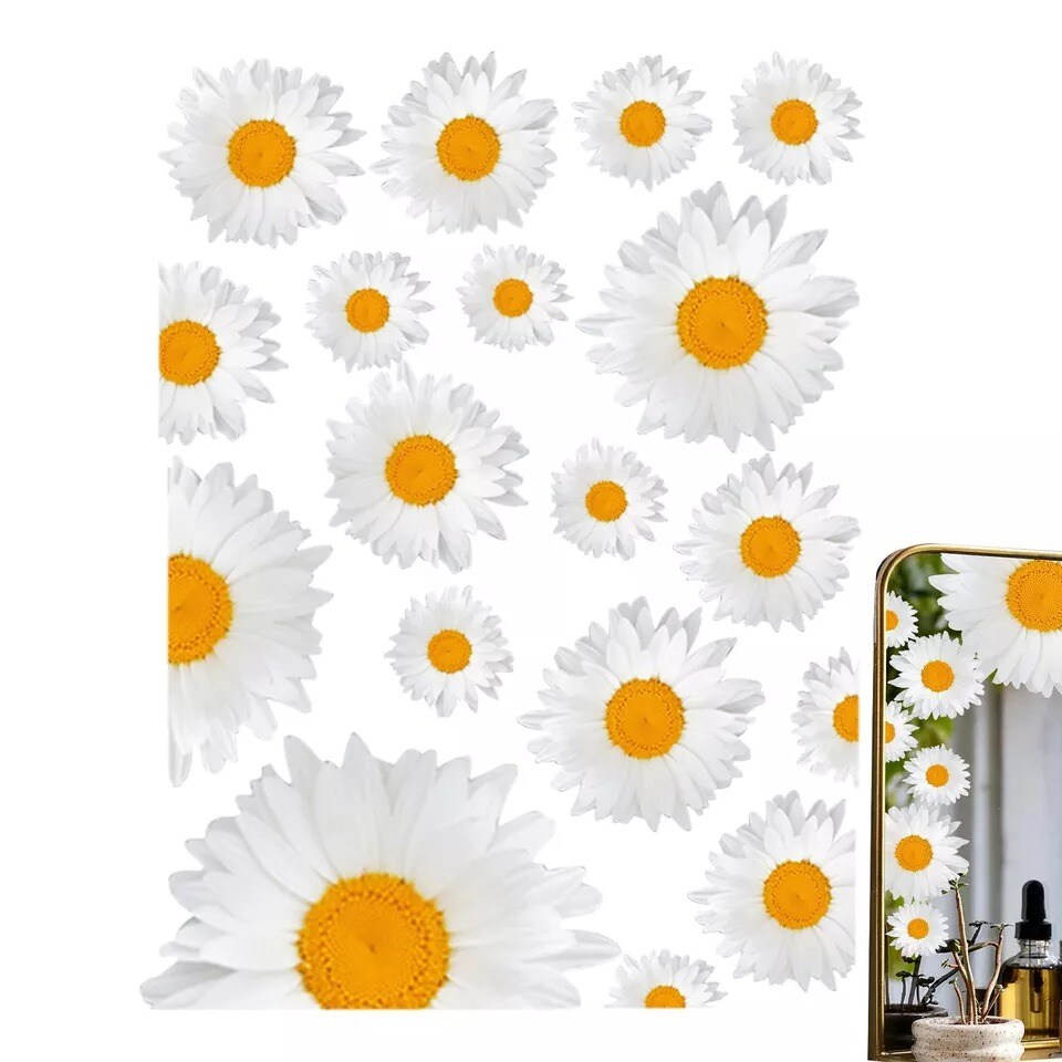 White Daisy Flower Sticker