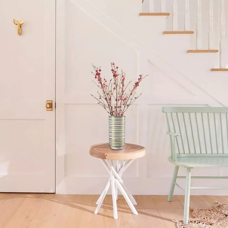 10.5 in Gold/Silver Vase for Home Decor Ceramic Tall Vase Center pieces Pottery