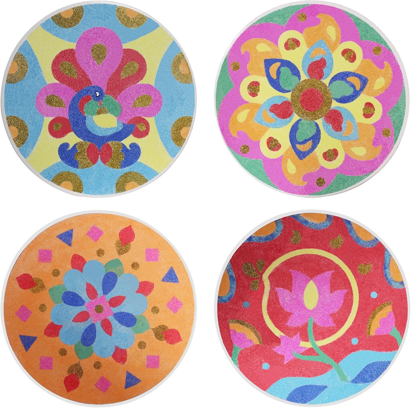 Make Your Own Rangoli Mandala Sand Art Ki - Mess-Free Craft, DIY Glitter Sand Art, India and South Asian Culture Activity for Kids Ages 5 and Up