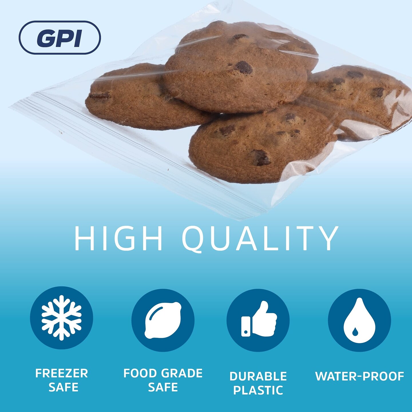 5" x 5" - Bulk Pack 100, 2 Mil Thick, Clear Plastic Reclosable Zip Bags, Hang Hole for Display, Durable Poly Baggies with Resealable Zip Top Lock for Storage, Packaging & Shipping