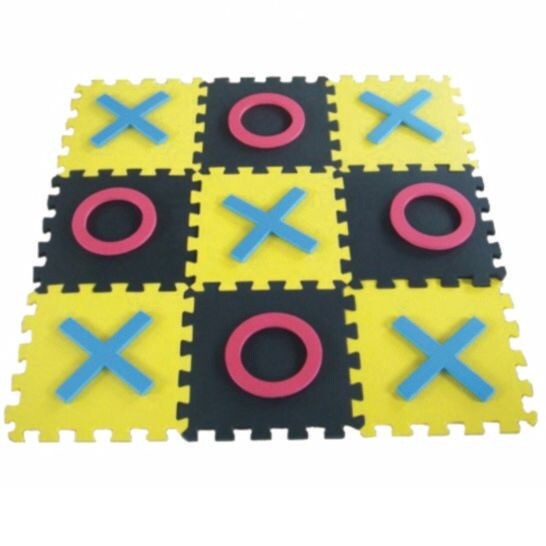 S&S Worldwide Jumbo Foam Tic-Tac-Toe. Connect Tiles to Create Huge 36" Sqaure Board Version of Classic Game. Includes 9 Board Tiles, 5 X's and 5 O's. Portable Fun for Kids and Adults.