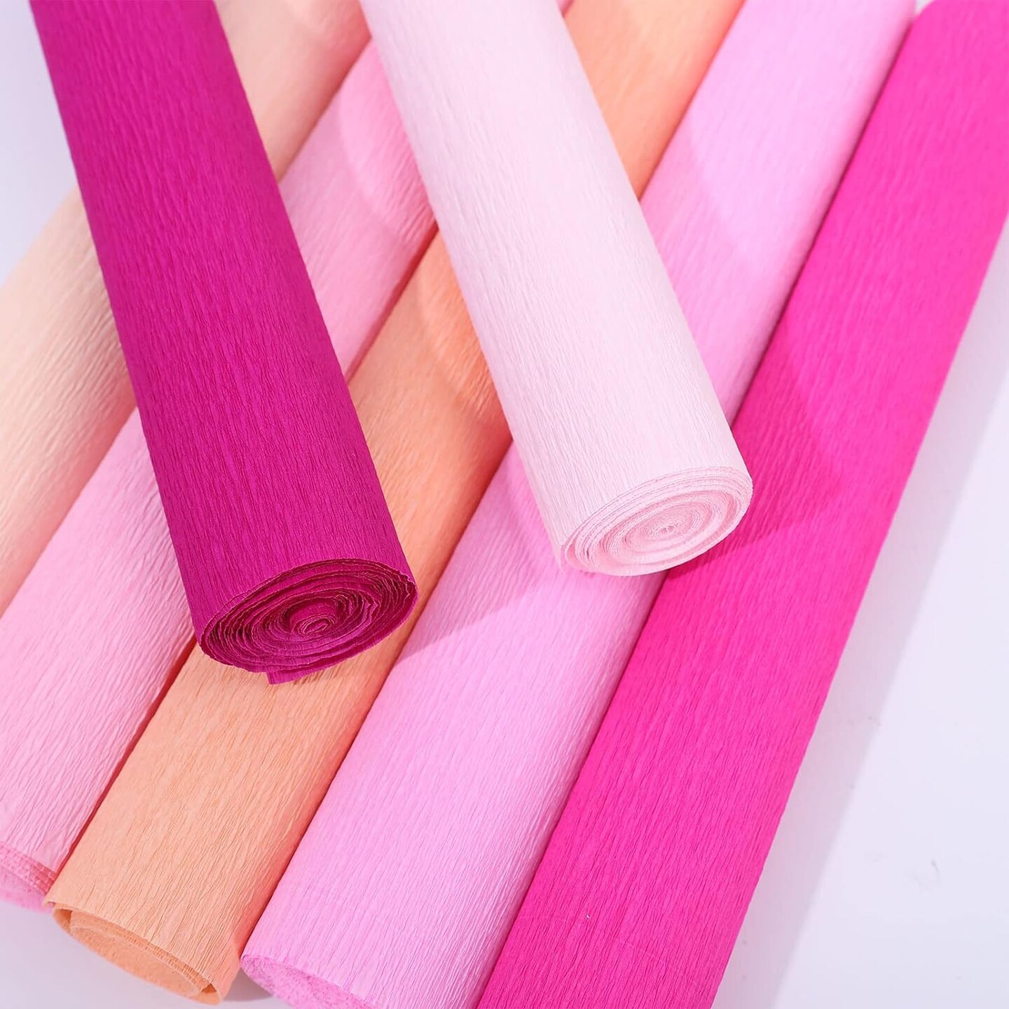 8 Rolls Crepe Paper Streamers Pink Crepe Paper Rolls Crepe Paper Flower DIY Kits for Wedding Birthday Valentine's Day Decorations Bachelorette Bridal Baby Shower Backdrop Photo Booth,8 Colors