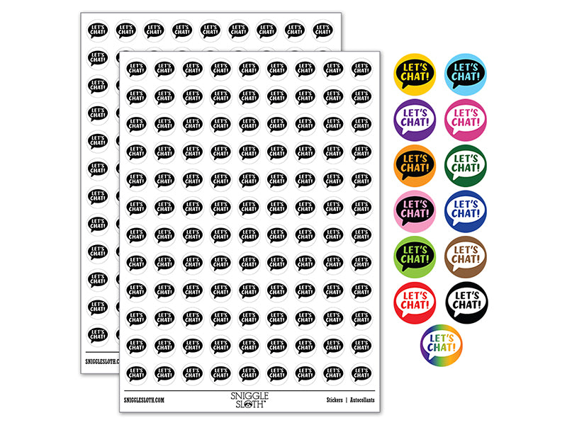 Let&#x27;s Chat Talk Speech Bubble Teacher 200+ 0.50&#x22; Round Stickers