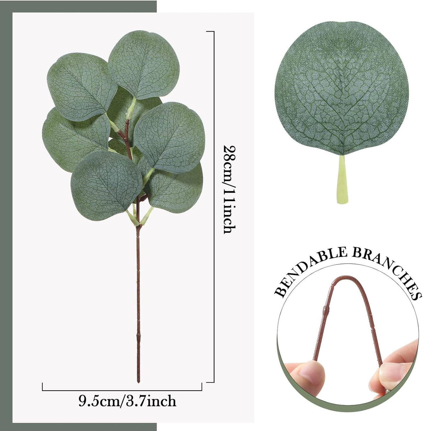 70 Pcs 11'' Artificial Eucalyptus Leaves for Wedding and Home Decor