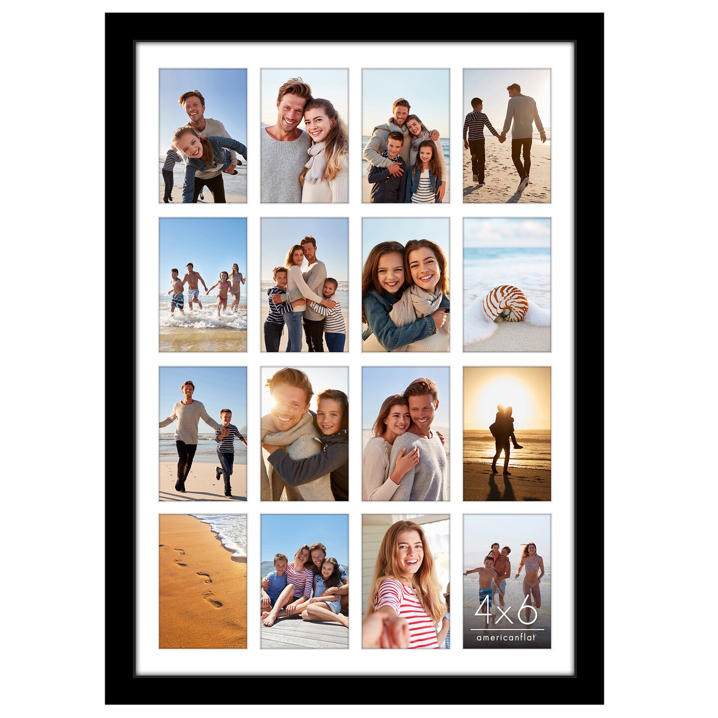 Americanflat 18x26 Collage Picture Frame - Use as Sixteen 4x6 Picture Frame Openings or One 18x26 Photo Frame Made of Engineered Wood with Polished Plexiglass