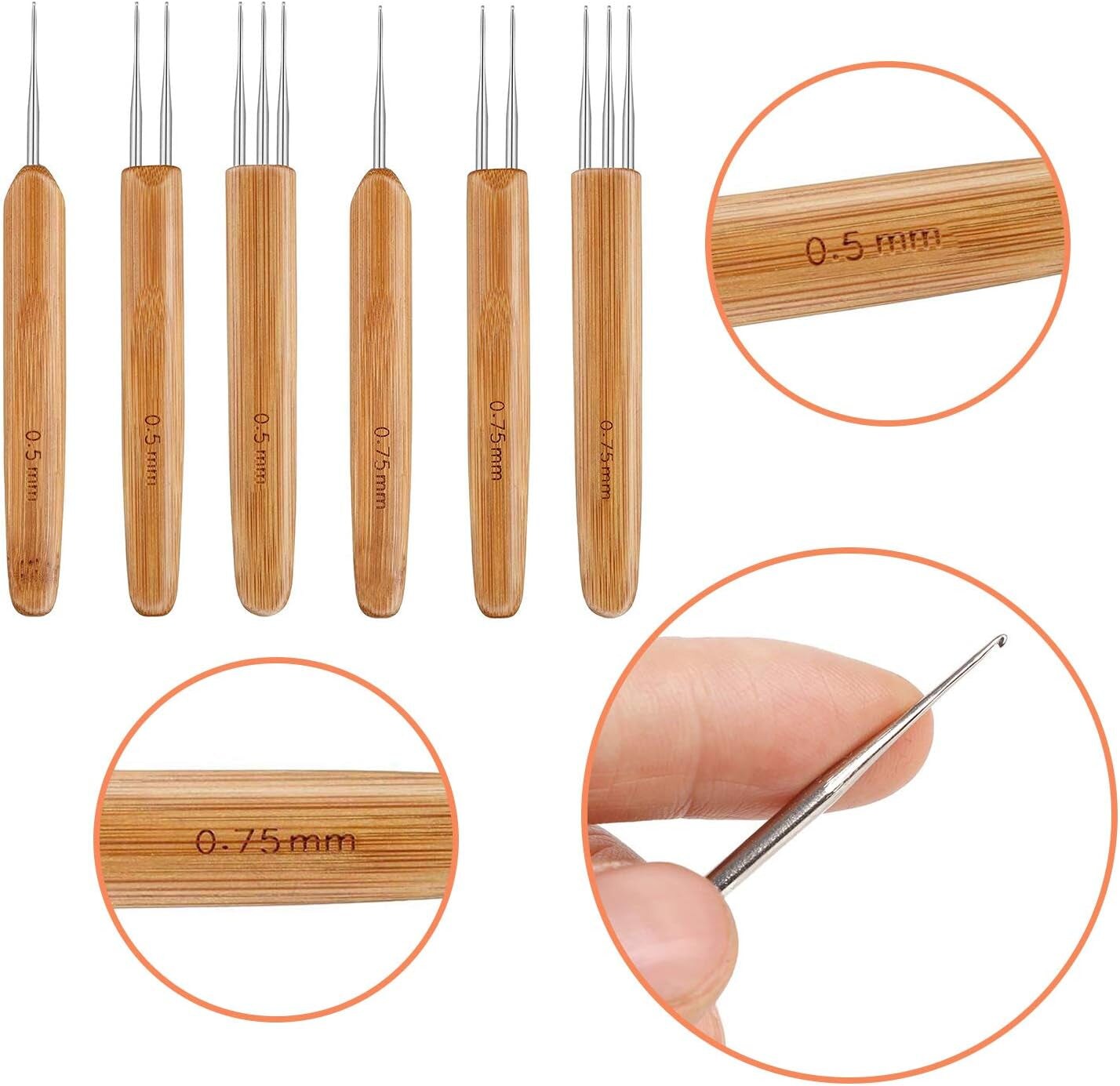 8 Pcs Dreadlock Crochet Hook Tool, Braid Hair Dreadlocks Needle Weaving Crochet