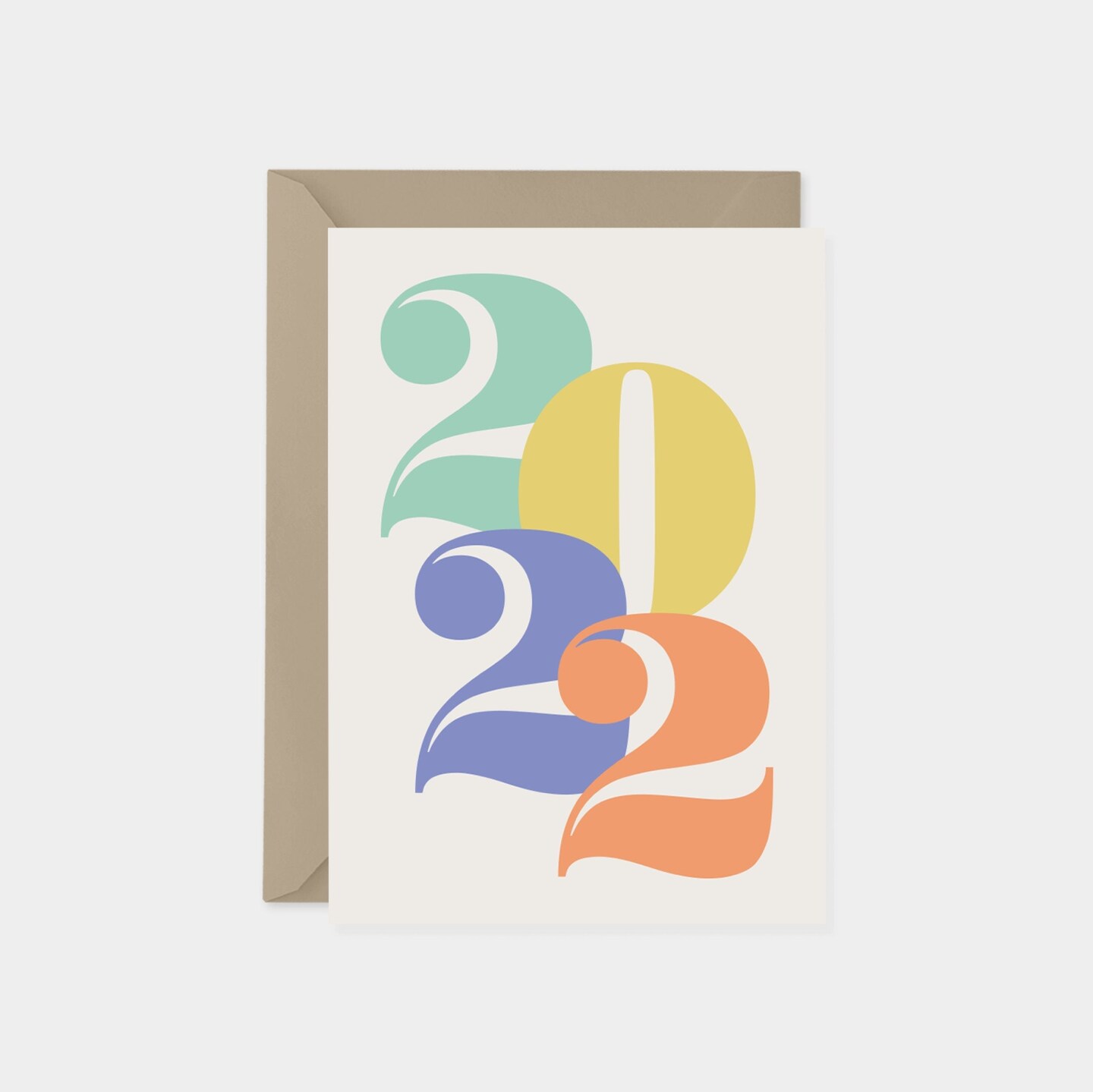 2022 New Years Card, Colorful Typography