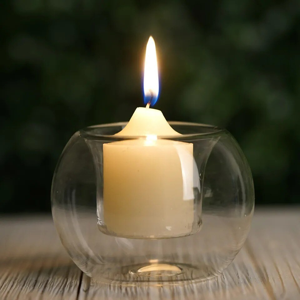 6 pcs Clear Glass Globe Votive Candle Holders for Wedding Party Centerpieces