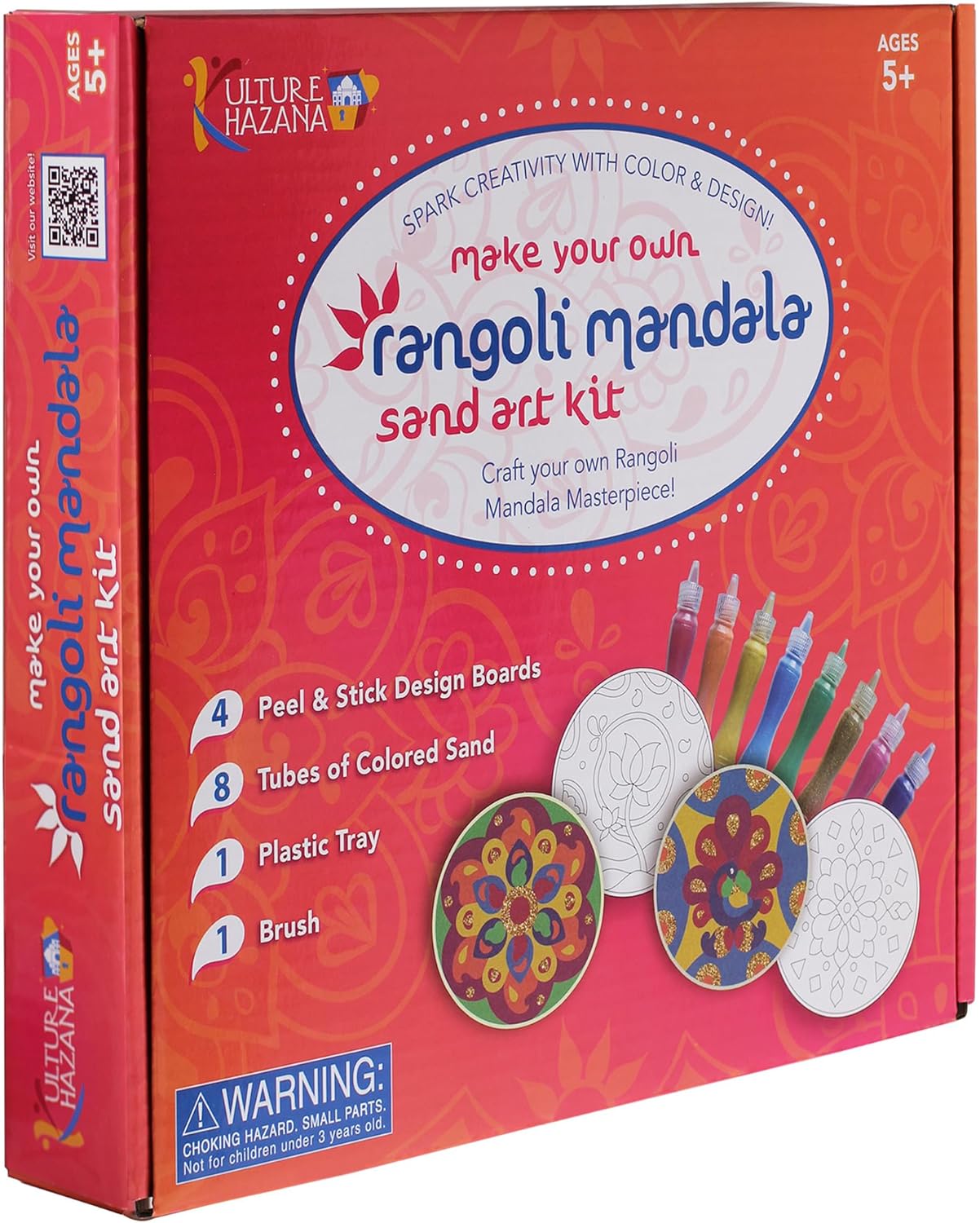 Make Your Own Rangoli Mandala Sand Art Ki - Mess-Free Craft, DIY Glitter Sand Art, India and South Asian Culture Activity for Kids Ages 5 and Up