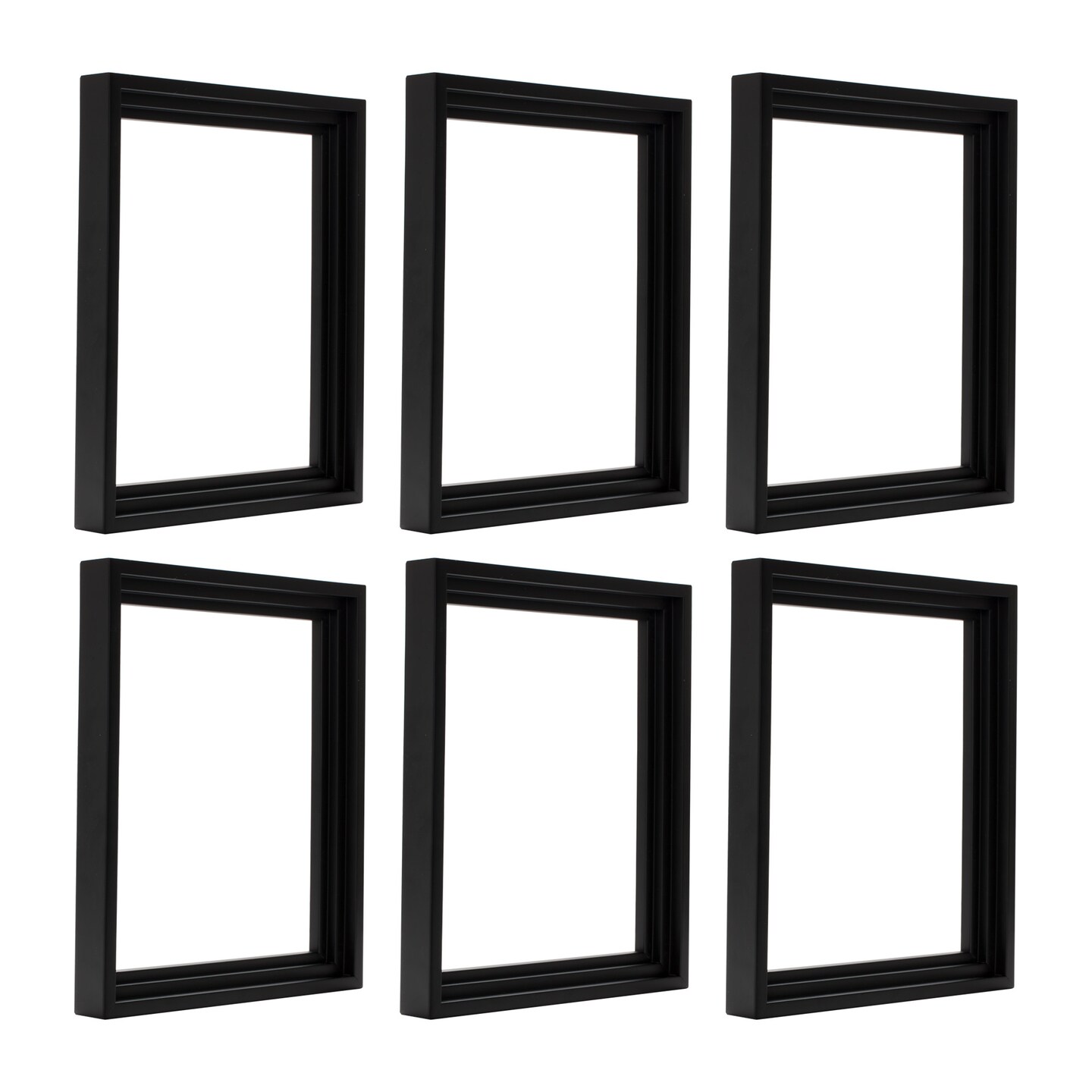 Creative Mark Illusions Floater Frame For 1-1/2" Deep Canvases - Black - Set of 6 - For Galleries & Home Decor - Wood Composite Float Frame for Canvas Paintings- Complete Hanging Hardware