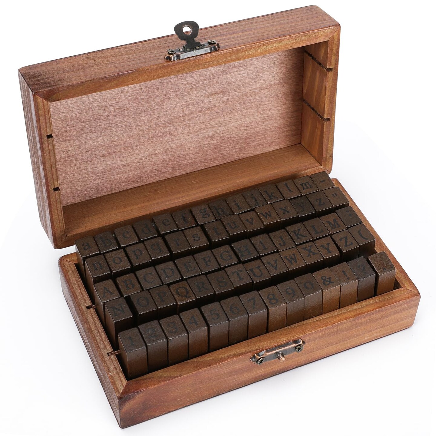 70 Pieces Alphabet Stamps Set Letter Number Symbol Vintage DIY Craft Card Making Wood Rubber Stamp