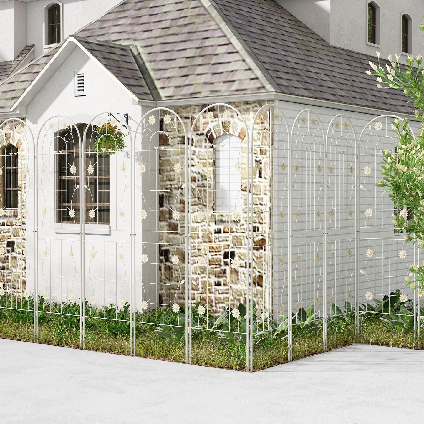 2 Pack 86.5 X 20 Inches Metal Garden Trellis For Climbing Plants