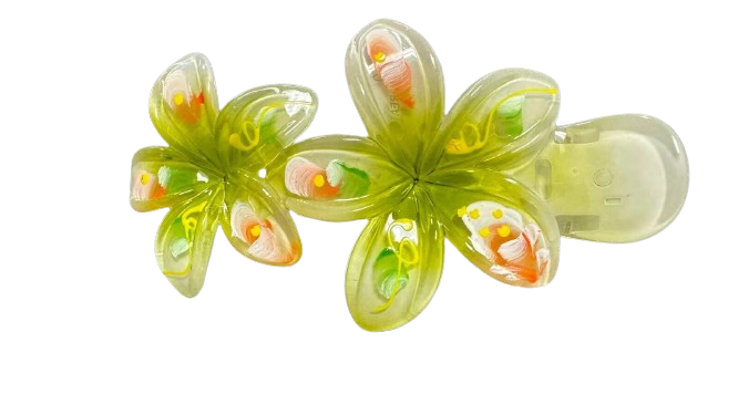 Kitcheniva 6 Pcs Rhinestone Plumeria Hawaii Flower Hair Claw