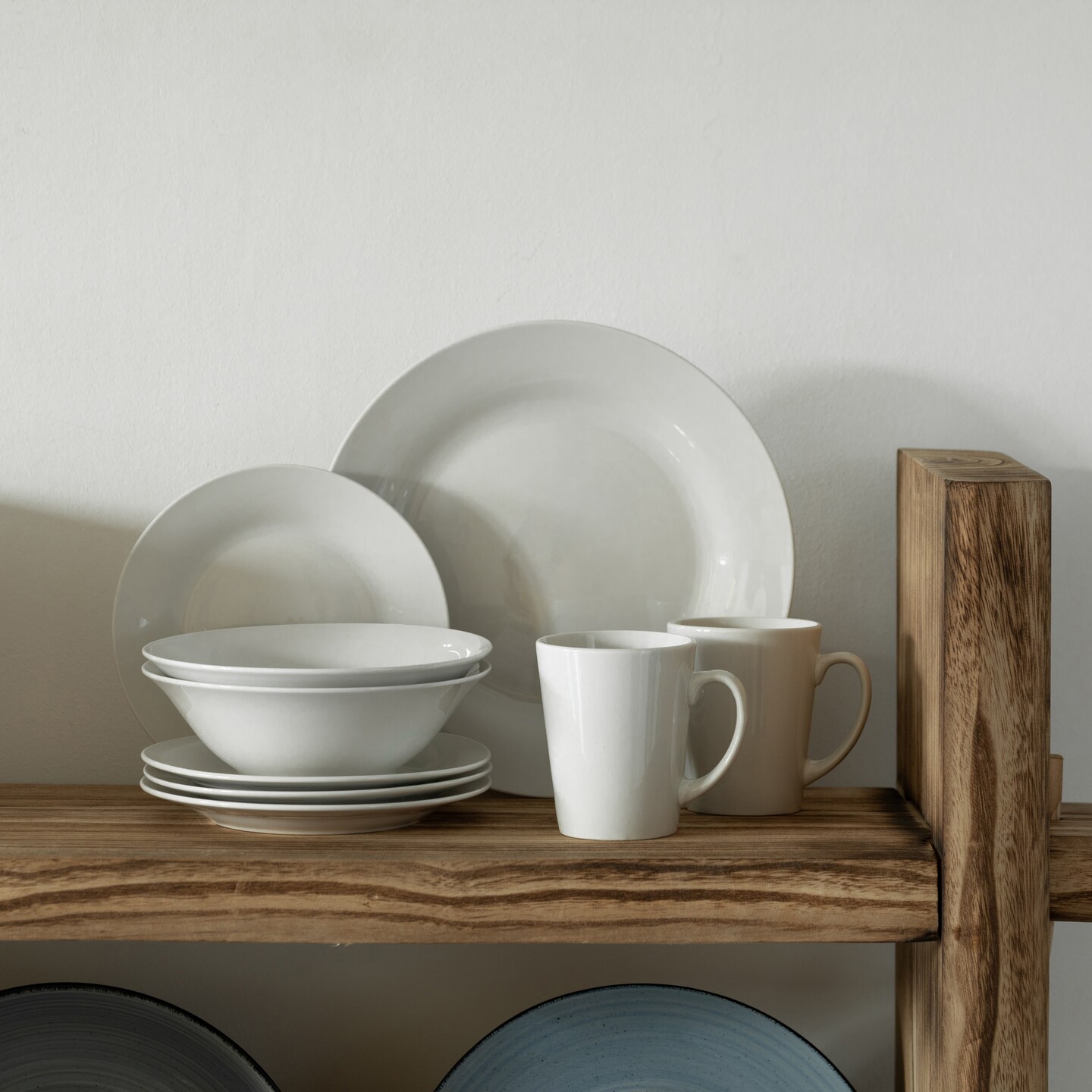 Spin Wash Dinnerware Dish Set | Mugs, Salad and Dinner Plates and Bowls Sets, High Quality Dishes with Highly Chip and Crack Resistant, Dishwasher and Microwave Safe
