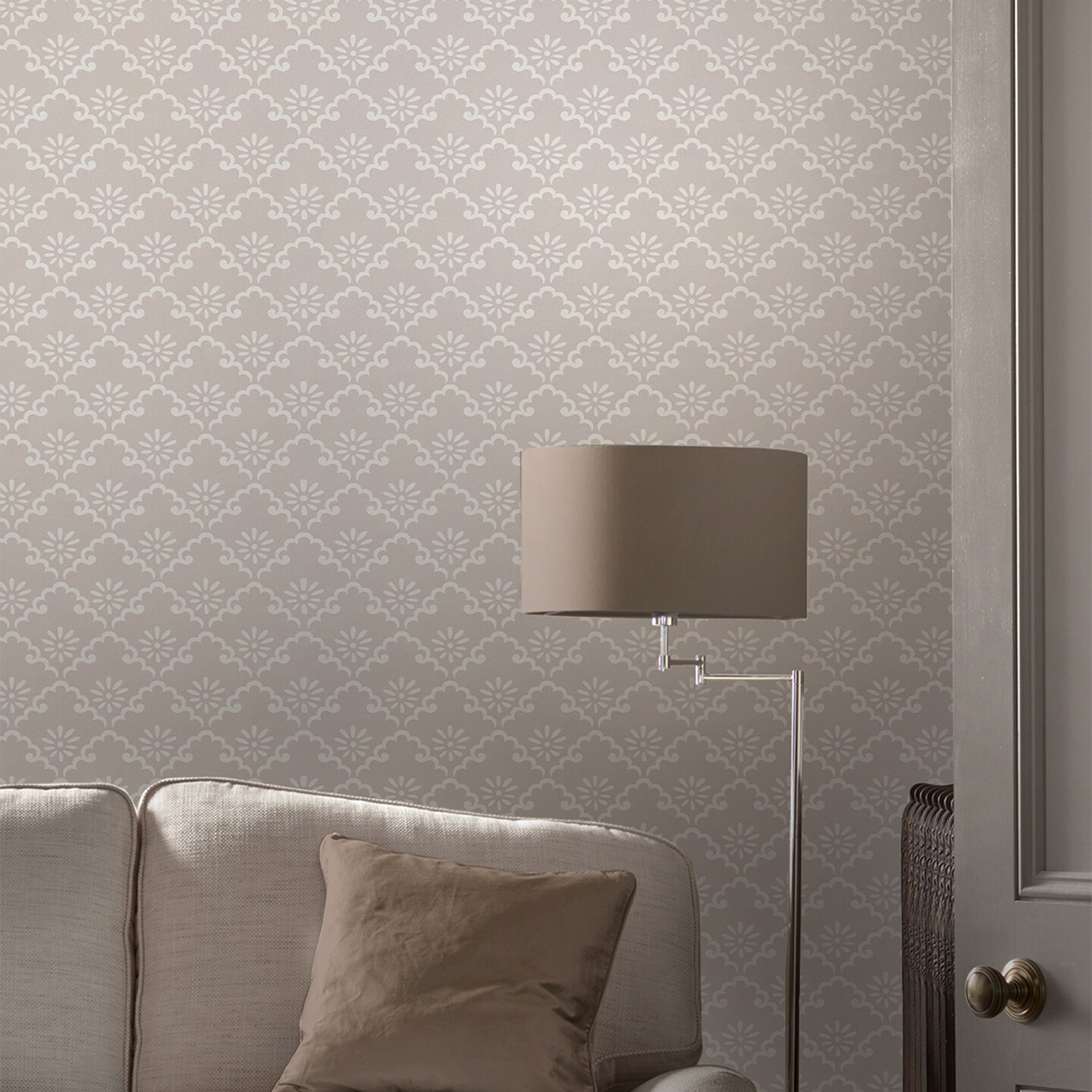 Laura Ashley Coralie Dove Grey Wallpaper