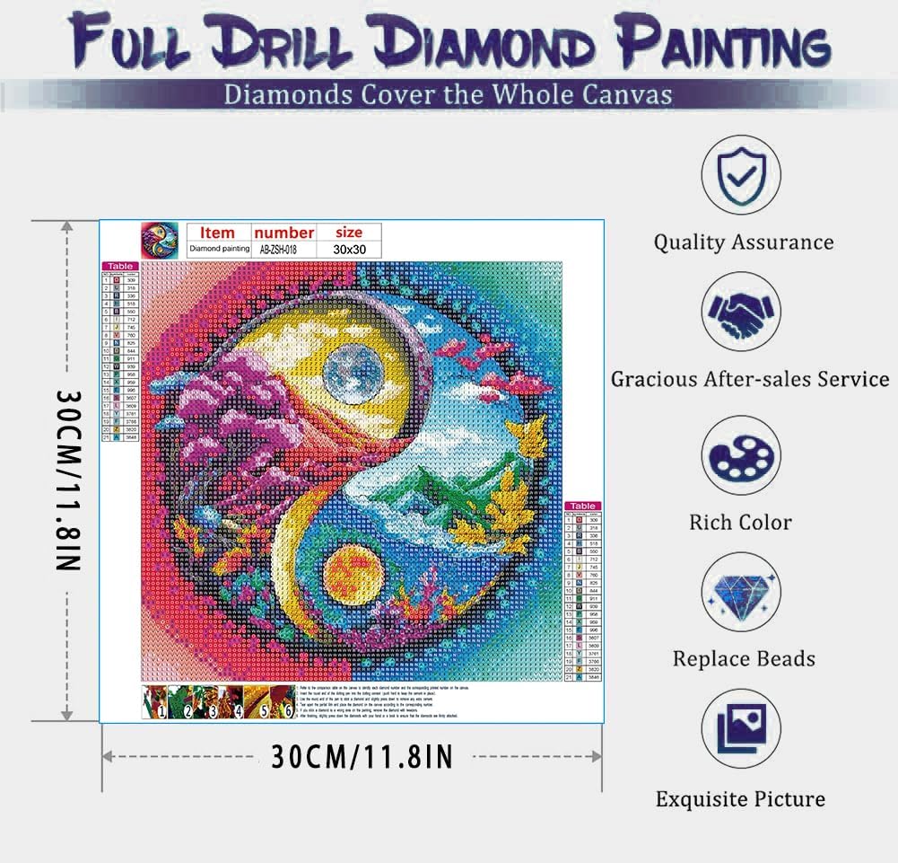 Adult Diamond Painting Kits from AIBOERL, featuring landscapes Diamond Paint Sets DIY Crafts: Complete Drill, 5D Diamond Art Kits Adult Diamond Painting Kit with Diamond Dots for Home Decor [11.8 &#xD7; 11.8 inches]