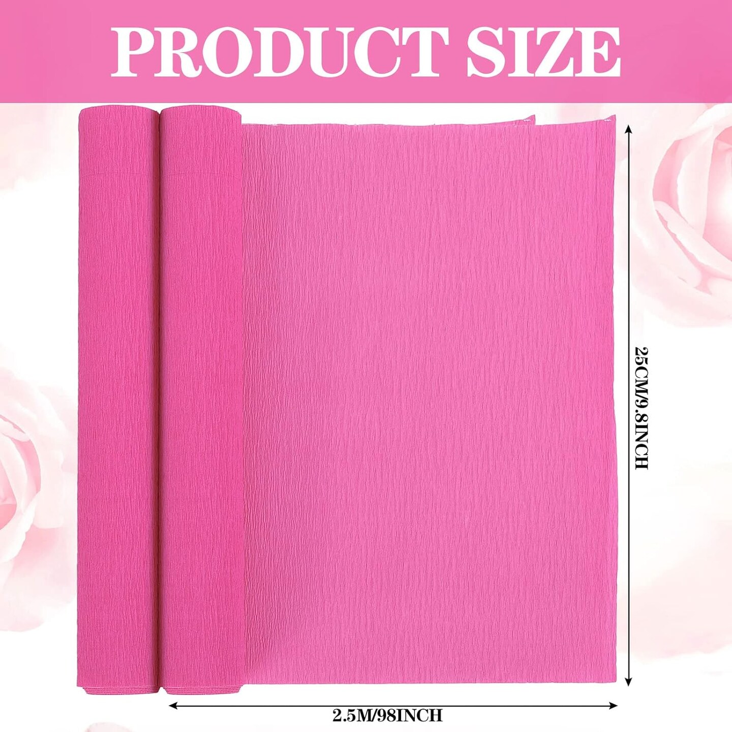 8 Rolls Crepe Paper Streamers Pink Crepe Paper Rolls Crepe Paper Flower DIY Kits for Wedding Birthday Valentine's Day Decorations Bachelorette Bridal Baby Shower Backdrop Photo Booth,8 Colors