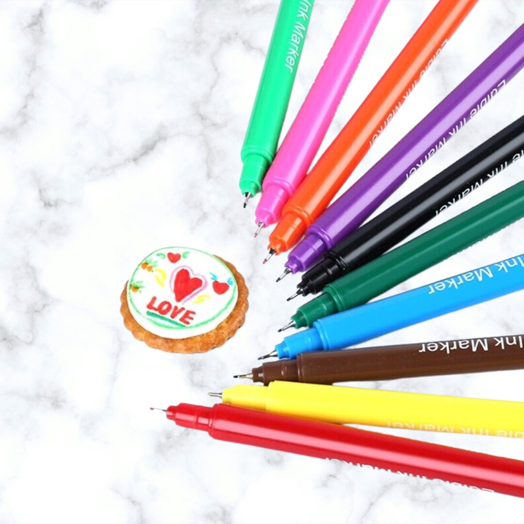 10 PCS Food Coloring Marker Double Sided Food Coloring Pen with Fine &#x26; Thick Tip