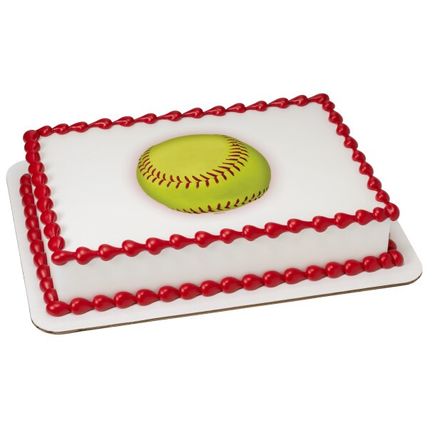 Softball Edible Cake Topper Image 1/4 sheet