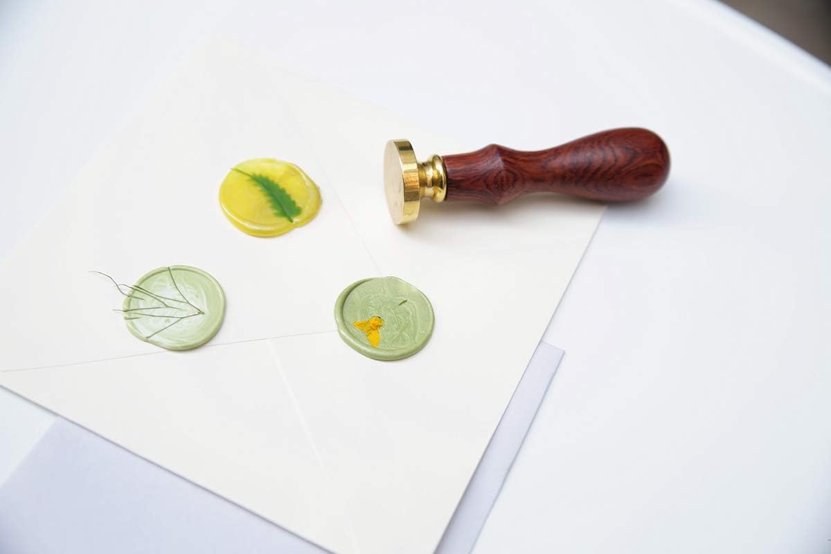 1 Inch Round Blank Wax Seal Stamp for Wedding Invitations, Solid Brass Head without Engraving - Perfect for Party Invitations, Envelopes, Snail Mails, Christmas Wrapping, DIY Projects