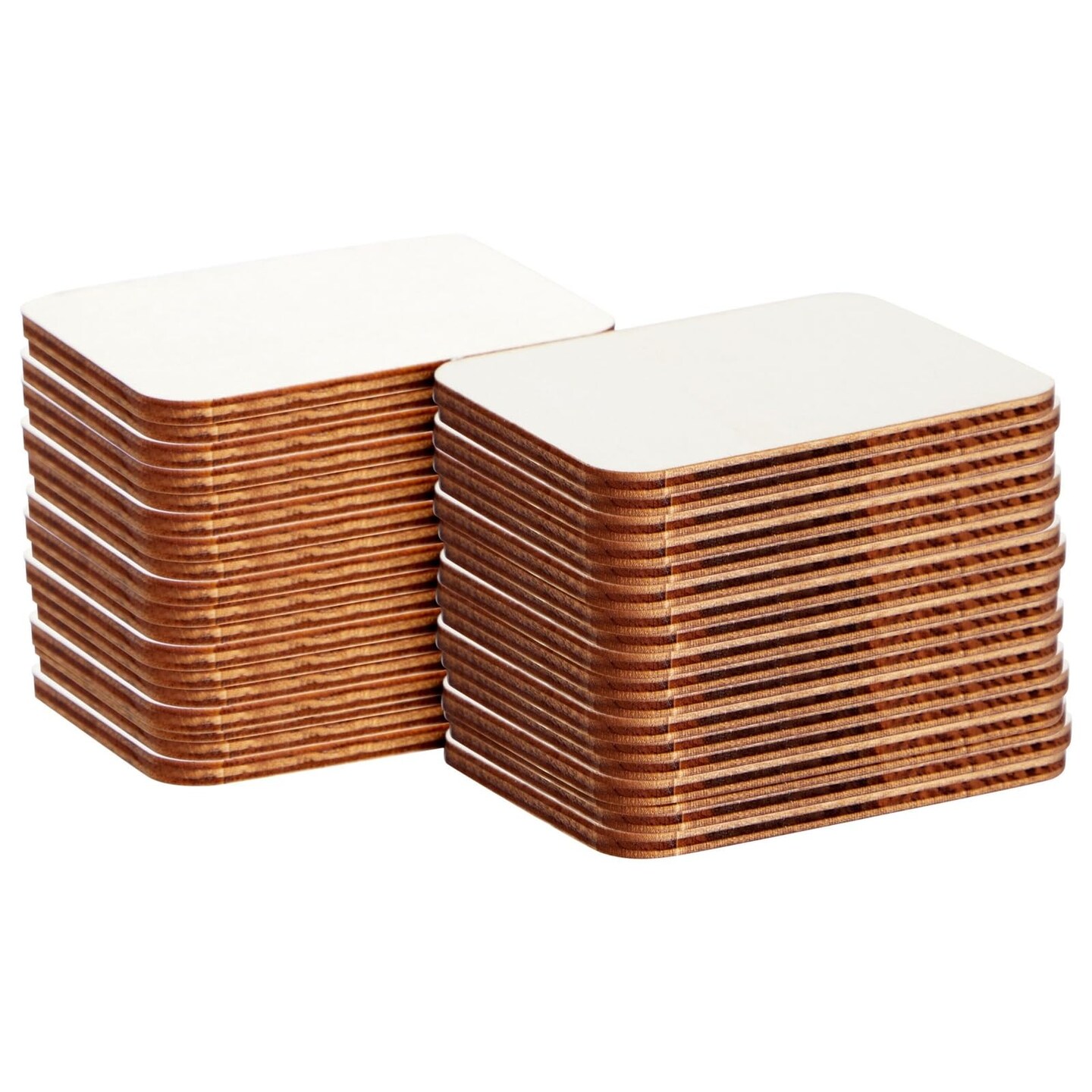 36 Pieces Unfinished Wood Rectangles for Crafts, 2.5 x 3.5 Wooden Cutouts with Rounded Corners for Business Cards, DIY Projects, Gift Tags