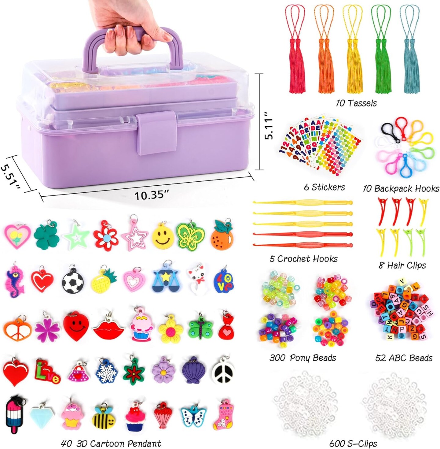 Rubber Loom Bands Kit - 17500+ Bands, 28 Colors, 3 Layer Container