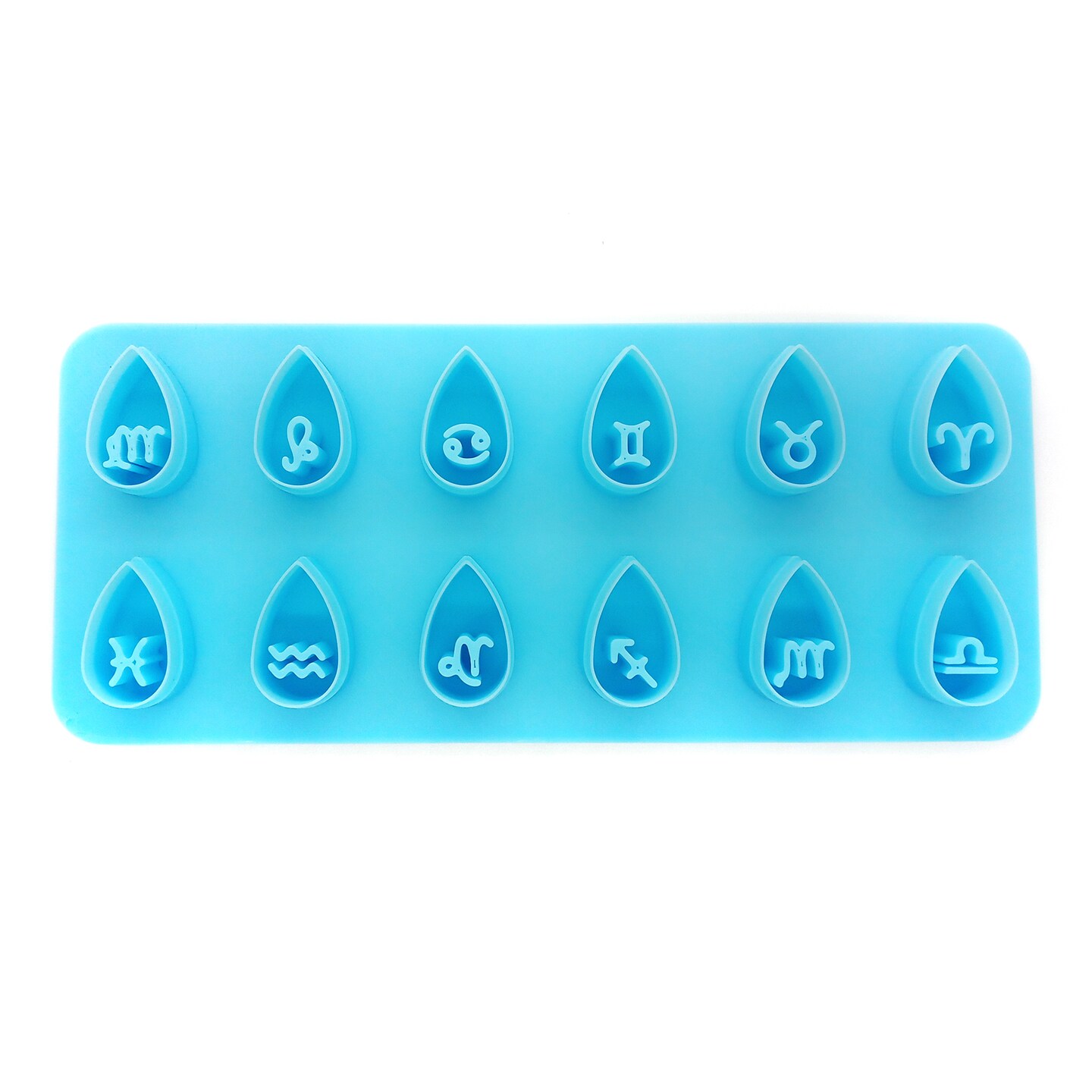 Horoscope Sign Clay Cutter, 1 panel with 12 Astrology Teardrop Shapes, Adorabilities