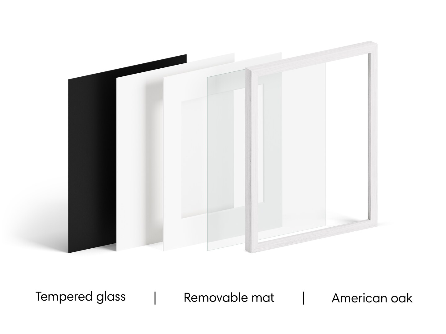 Haus and Hues Oak Wood Picture Frames Matted with Real Glass