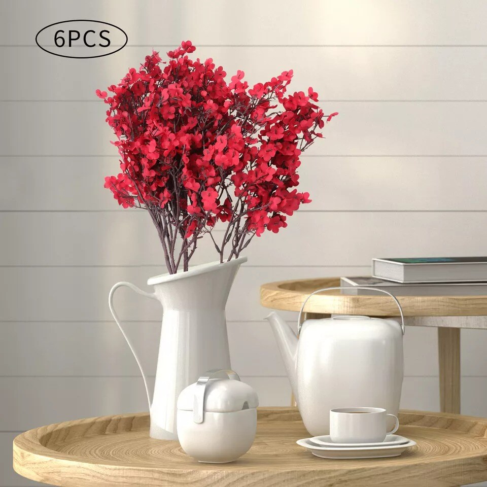 6pcs Artificial Flowers Outdoor Fake Plastic Plants Party Wedding Home Decor