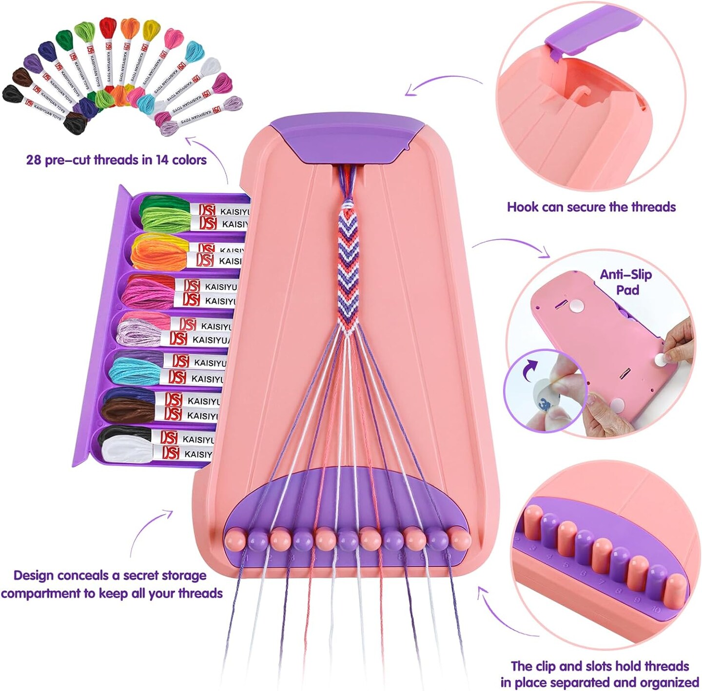 Friendship Bracelet Making Kit - Arts & Crafts Gift for Kids Ages 6-12