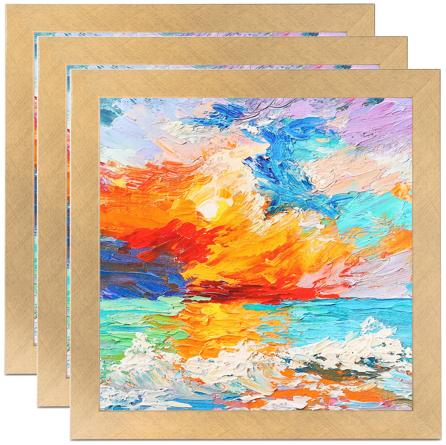 ArtToFrames 10x10 Inch Modern Picture Frame, Multi Pack, Comes with Regular Glass (WOMPack-46-10x10)