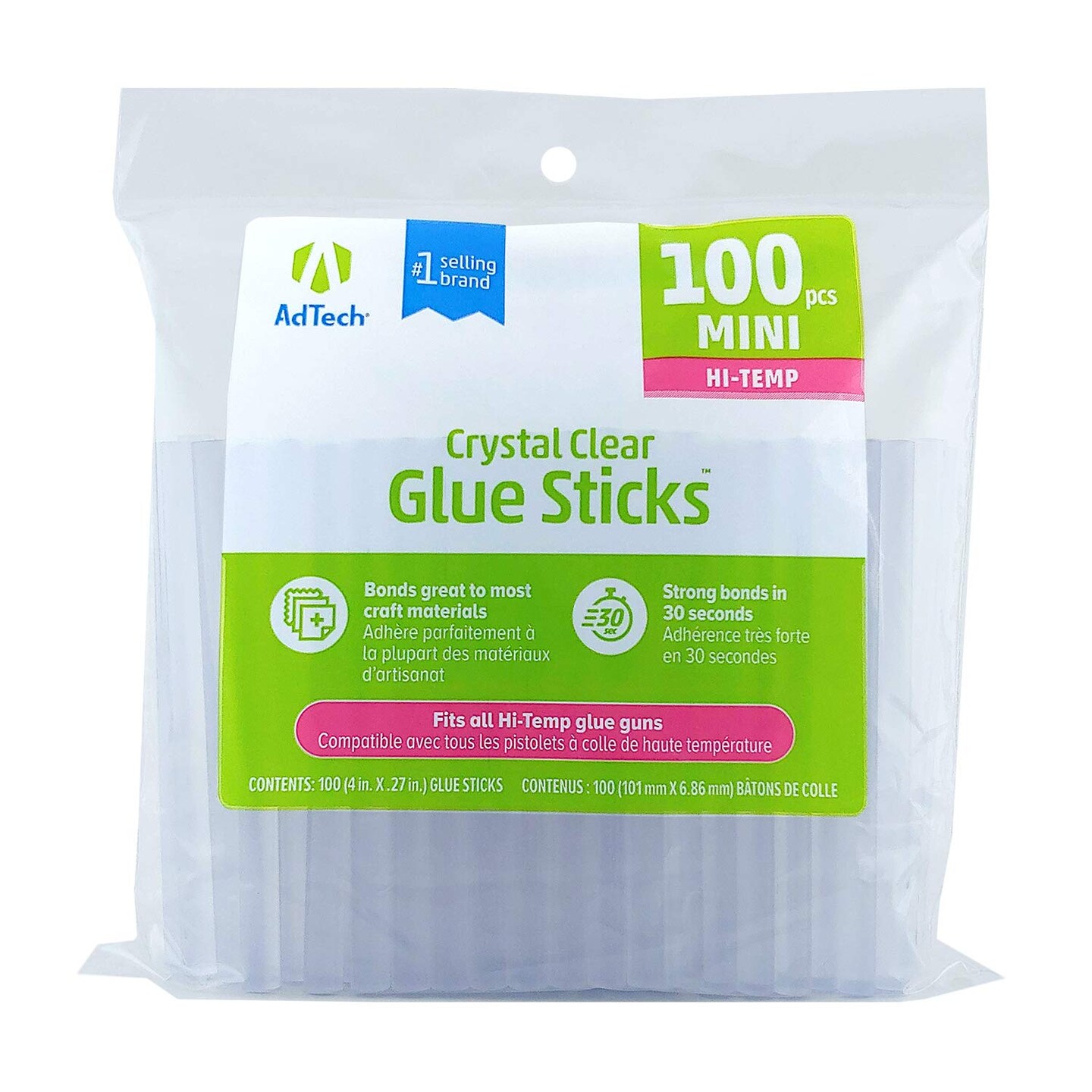 Mini Hot Glue Sticks, 1pack ,100 pieces, Clear