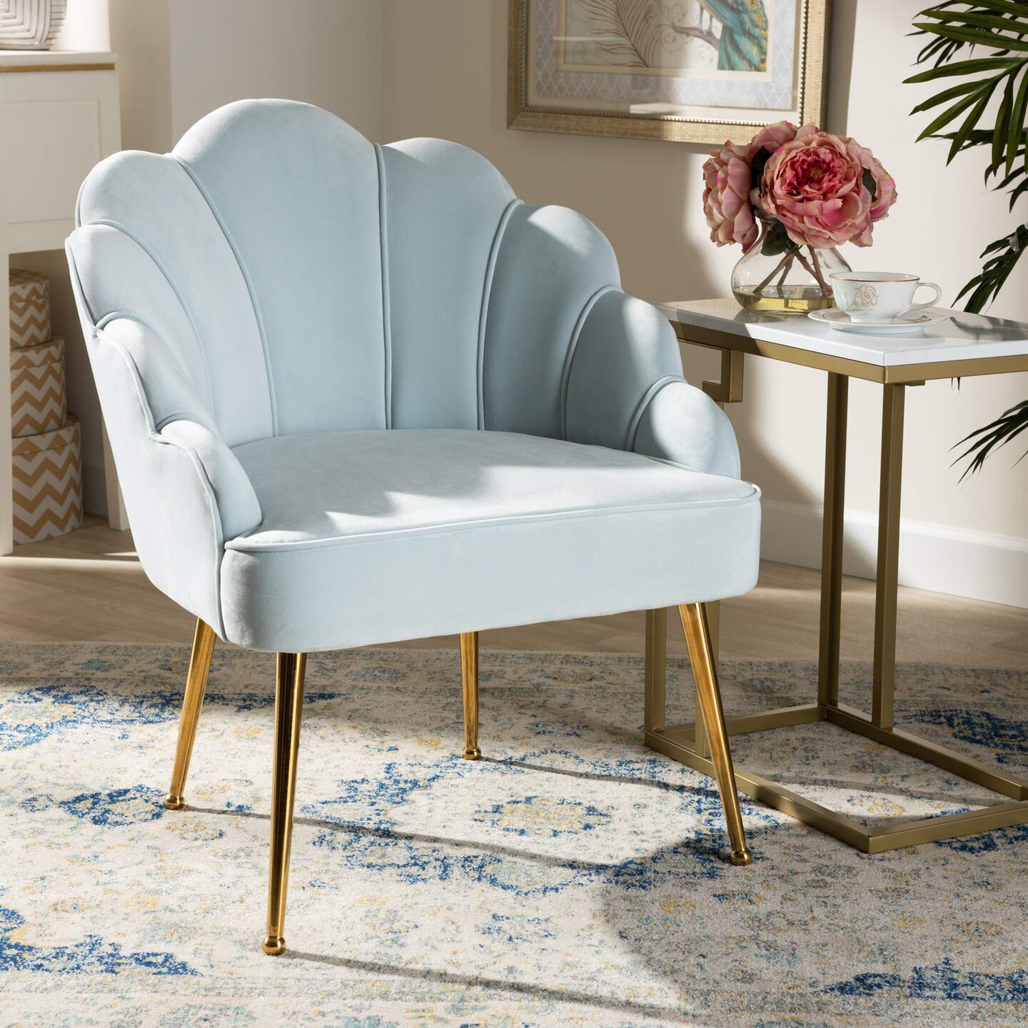 Soft blue accent chair hotsell