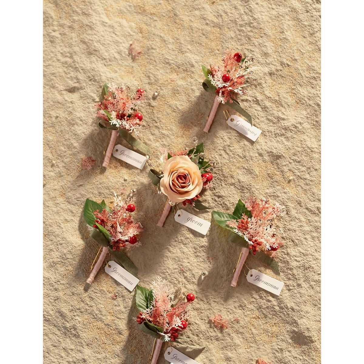Boutonniere Set of 6 for Groom &#x26; Groomsmen