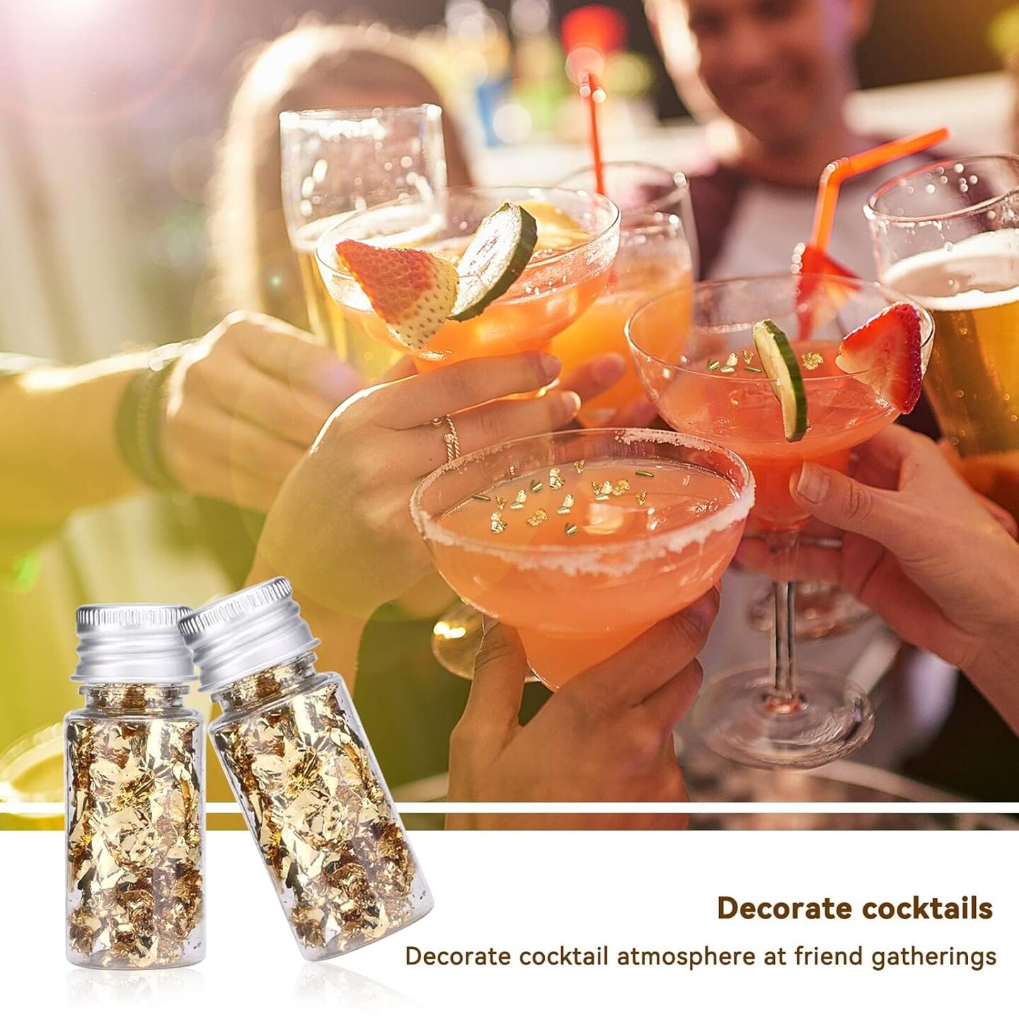 2Pcs Edible Gold Leaf, Gold Leaf Sheets Edible Edible Gold Flakes for Cake Decorating Painting Arts Spa