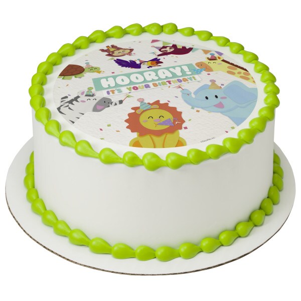 Hooray! It&#x27;s Your Birthday Edible Cake Topper Image 7.5&#x22; Round