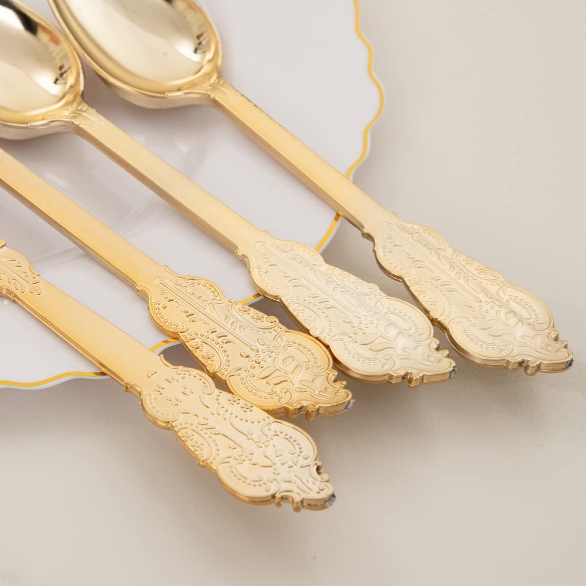 200 Pieces Gold Plastic Silverware Set - Disposable Cutlery for 50 Guests, Perfect for Weddings &#x26; Parties