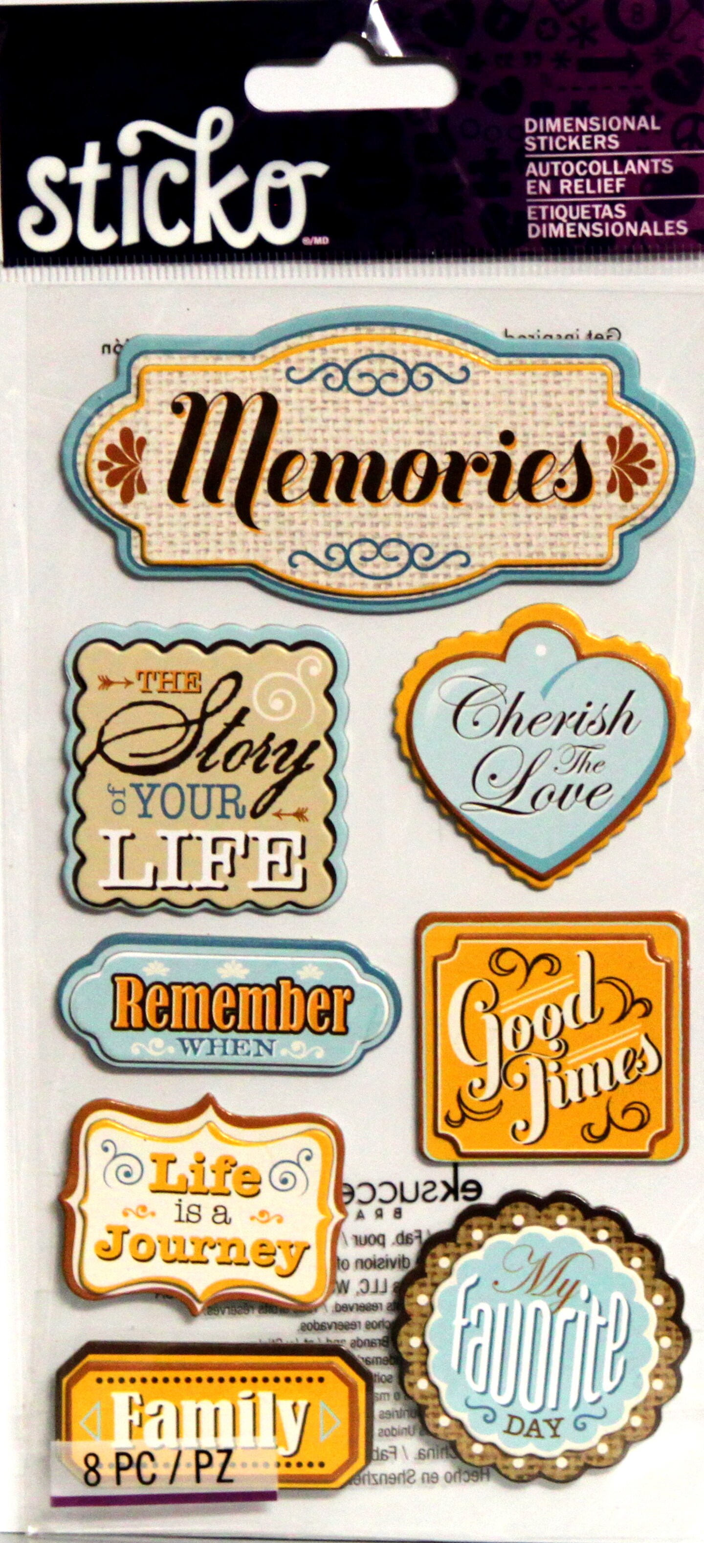 Sticko Wonderful Memories Dimensional Stickers