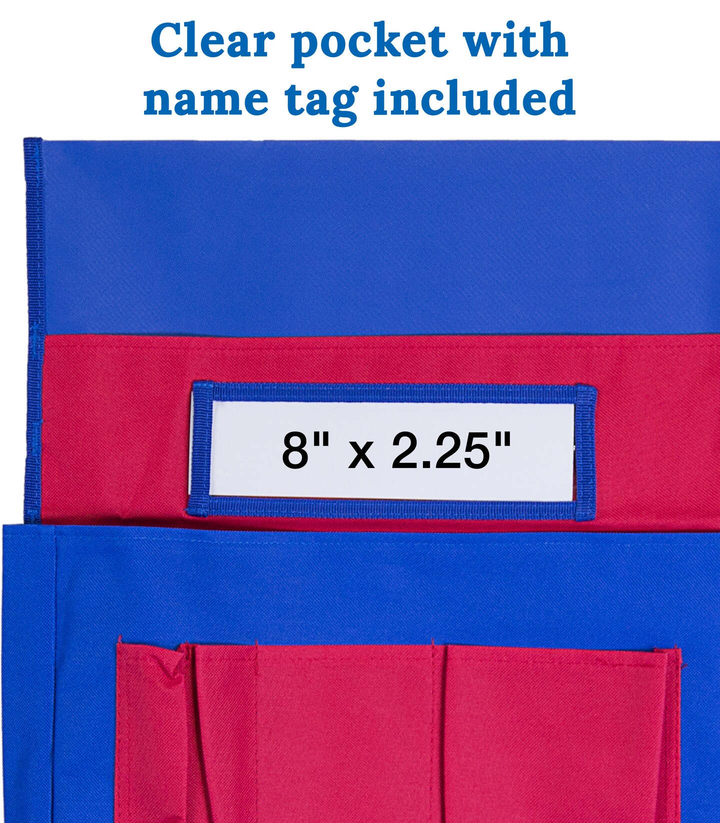 Carson Dellosa 6-Pack Blue and Red Chairback Buddy Pocket Chart Set, 15&#x22; x 19&#x22; Back of Chair School Supplies Pocket Organizer With Name Tag and 6 Chair Pockets for Classrooms, Classroom Organization