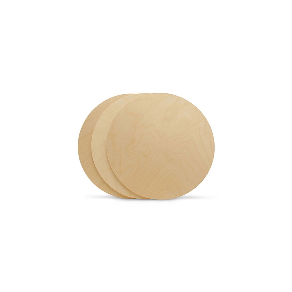 Wood Circle Discs 5 inch, 4 Thicknesses, Unfinished Birch Rounds | Woodpeckers